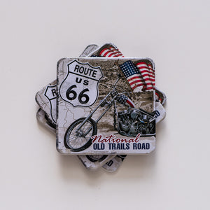 COASTERS - METAL - ROUTE 66 - EASY RIDER - SOLD SEPARATELY